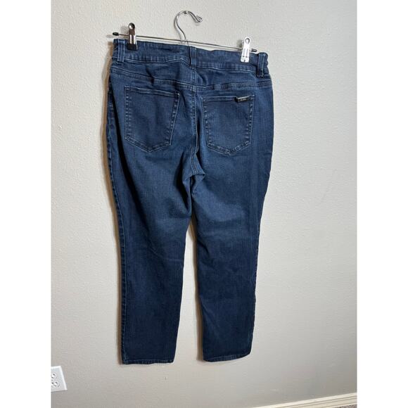 Chico's So Slimming jeans blue stretch denim 5 pocket fly front Sz 1 US M short - Picture 3 of 7